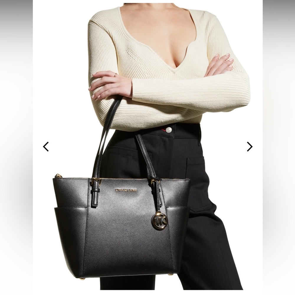NWT Michael Kors Jet Set East-West Leather Tote Bag 🖤 - Picture 11 of 17